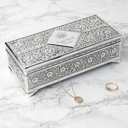 Personalised Diwali Trinket Box, front detail