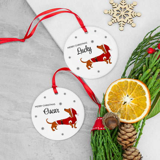 Personalised Little Dog Christmas Ornament