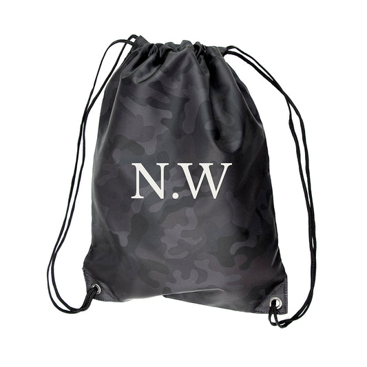 Personalised Camo Drawstring Bag
