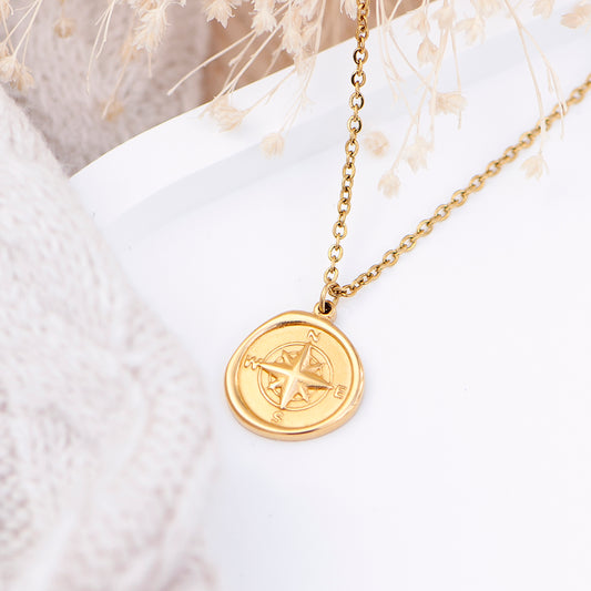 Personalised Compass Amulet Necklace, alternate view