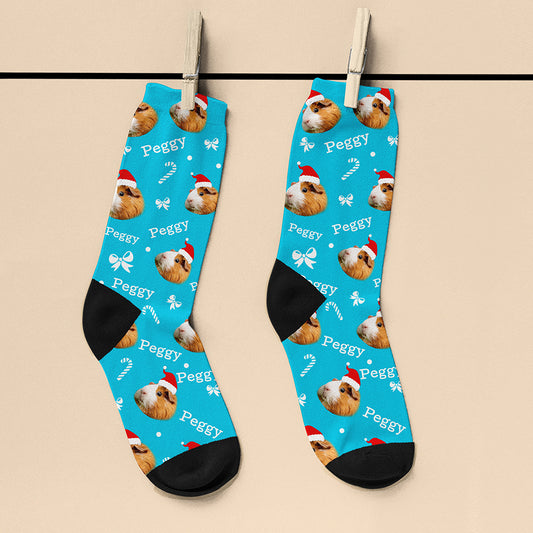 Personalised Christmas Pet Face Socks, alternate view