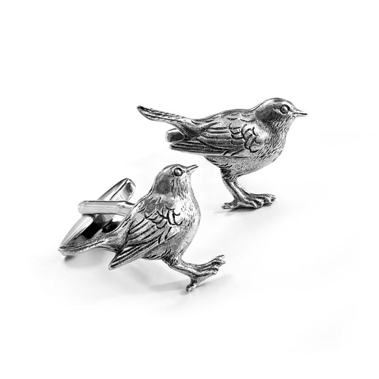 Men's Large Garden Robin Cufflinks, alternate view