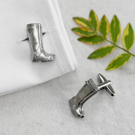 Men's Large Wellington Boot Cufflinks, alternate view