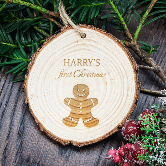 Personalised My First Christmas Gingerbread Man Hanging Decoration, alternate view