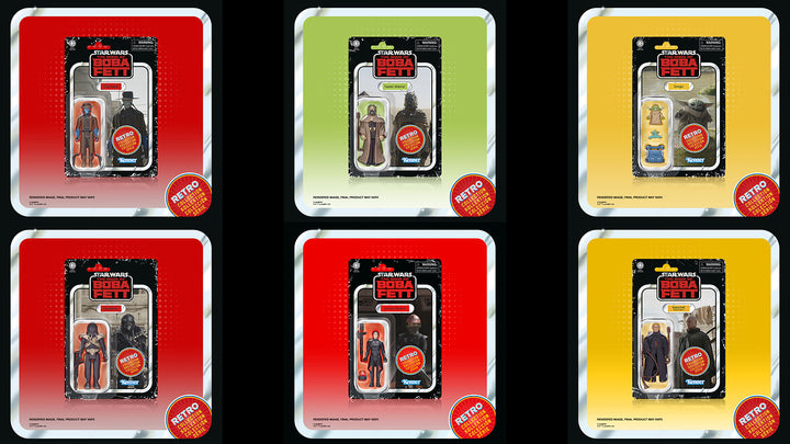 Star Wars The Retro Collection The Book of Boba Fett Complete 7 Figure Bundle