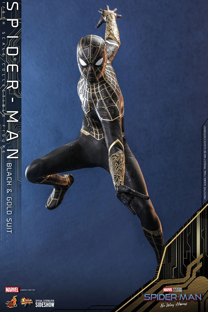 Hot Toys Spider-Man No Way Home 1/6 Scale Spider-Man Black & Gold Suit Movie Masterpiece Figure