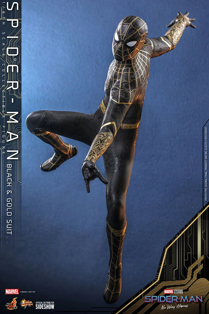 Hot Toys Spider-Man No Way Home 1/6 Scale Spider-Man Black & Gold Suit Movie Masterpiece Figure