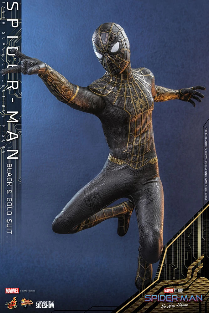 Hot Toys Spider-Man No Way Home 1/6 Scale Spider-Man Black & Gold Suit Movie Masterpiece Figure