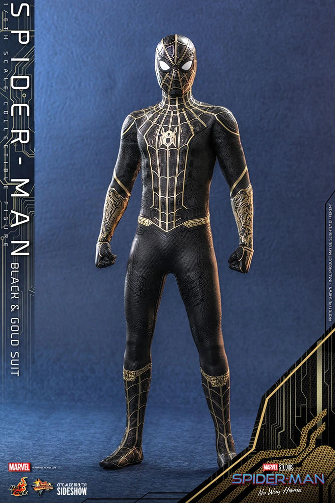 Hot Toys Spider-Man No Way Home 1/6 Scale Spider-Man Black & Gold Suit Movie Masterpiece Figure