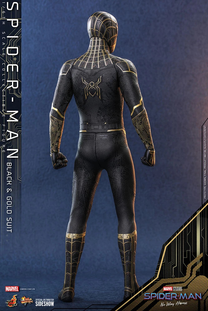 Hot Toys Spider-Man No Way Home 1/6 Scale Spider-Man Black & Gold Suit Movie Masterpiece Figure