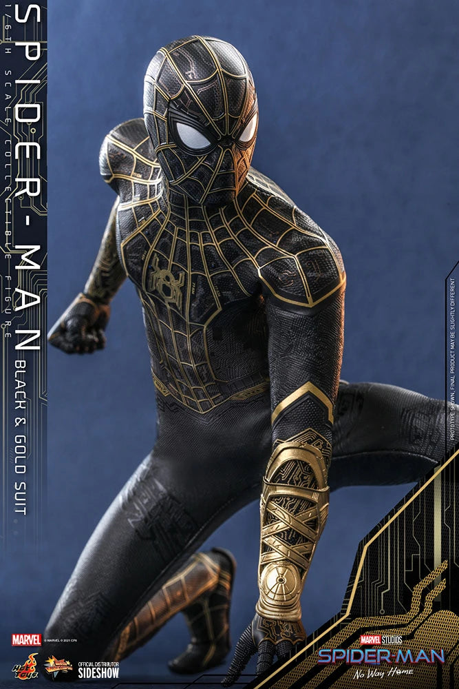 Hot Toys Spider-Man No Way Home 1/6 Scale Spider-Man Black & Gold Suit Movie Masterpiece Figure