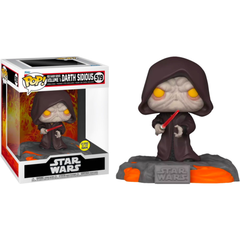 Star Wars Red Saber Series Volume 1 Darth Sidious Glow in the Dark Deluxe Funko Pop! Vinyl Figure