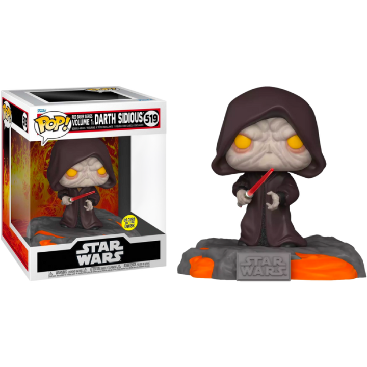 Star Wars Red Saber Series Volume 1 Darth Sidious Glow in the Dark Deluxe Funko Pop! Vinyl Figure