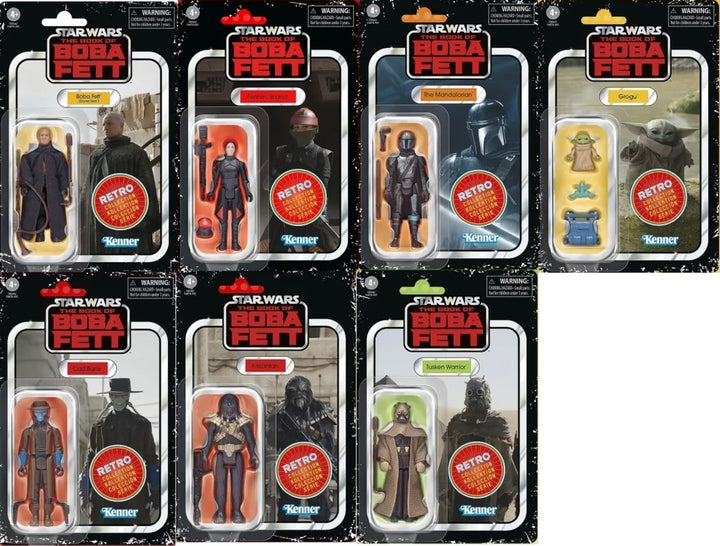 Star Wars The Retro Collection The Book of Boba Fett Complete 7 Figure Bundle