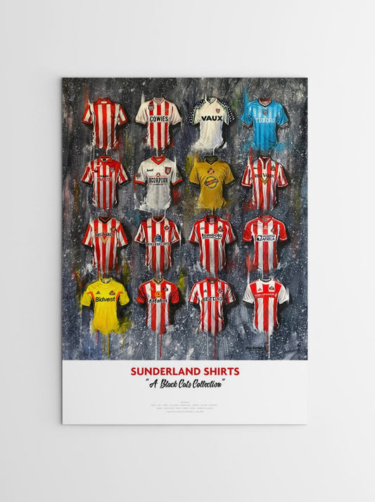 Sunderland FC Shirts - A2 Signed Limited Edition Prints