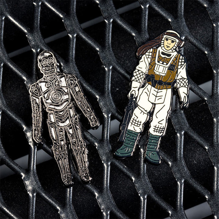 Official Pin Kings Star Wars Enamel Pin Badge Set C-3PO and Luke Skywalker (Hoth Battle Gear)