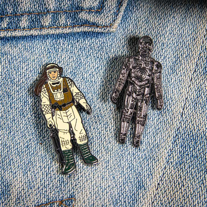 Official Pin Kings Star Wars Enamel Pin Badge Set C-3PO and Luke Skywalker (Hoth Battle Gear)