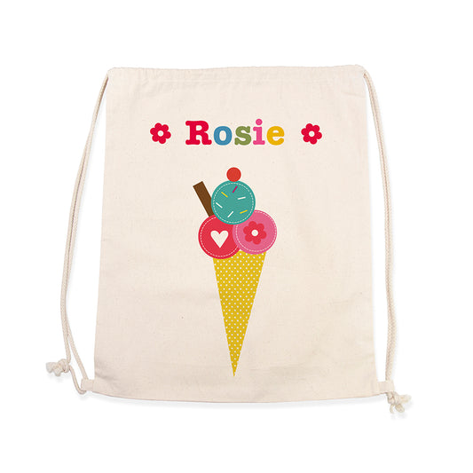 Personalised Girl's Cotton Nursery Bag