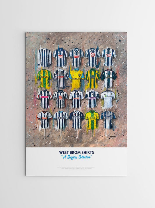 West Brom FC Shirts - A2 Signed Limited Edition Prints