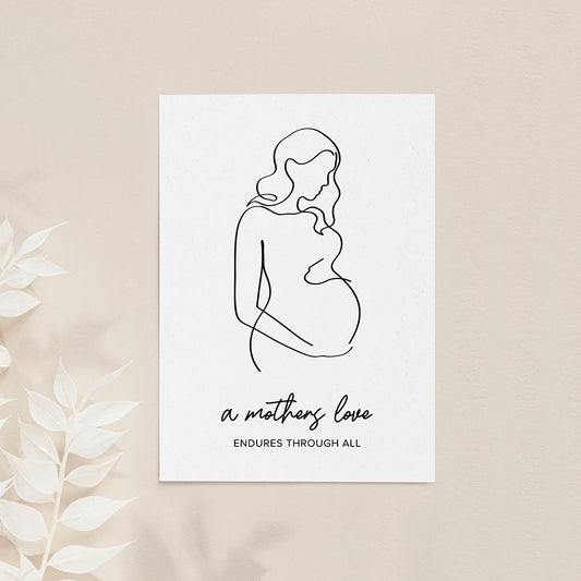 Personalised Line Art Mum to Be Print