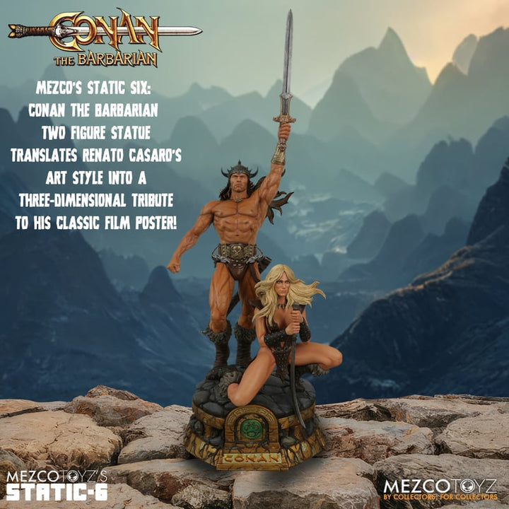 Mezco Conan the Barbarian Static-6 Conan and Valeria 1/6 Scale Statue