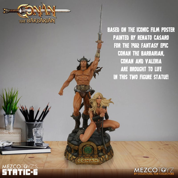 Mezco Conan the Barbarian Static-6 Conan and Valeria 1/6 Scale Statue