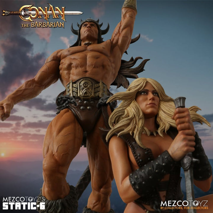 Mezco Conan the Barbarian Static-6 Conan and Valeria 1/6 Scale Statue