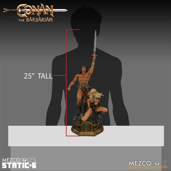 Mezco Conan the Barbarian Static-6 Conan and Valeria 1/6 Scale Statue