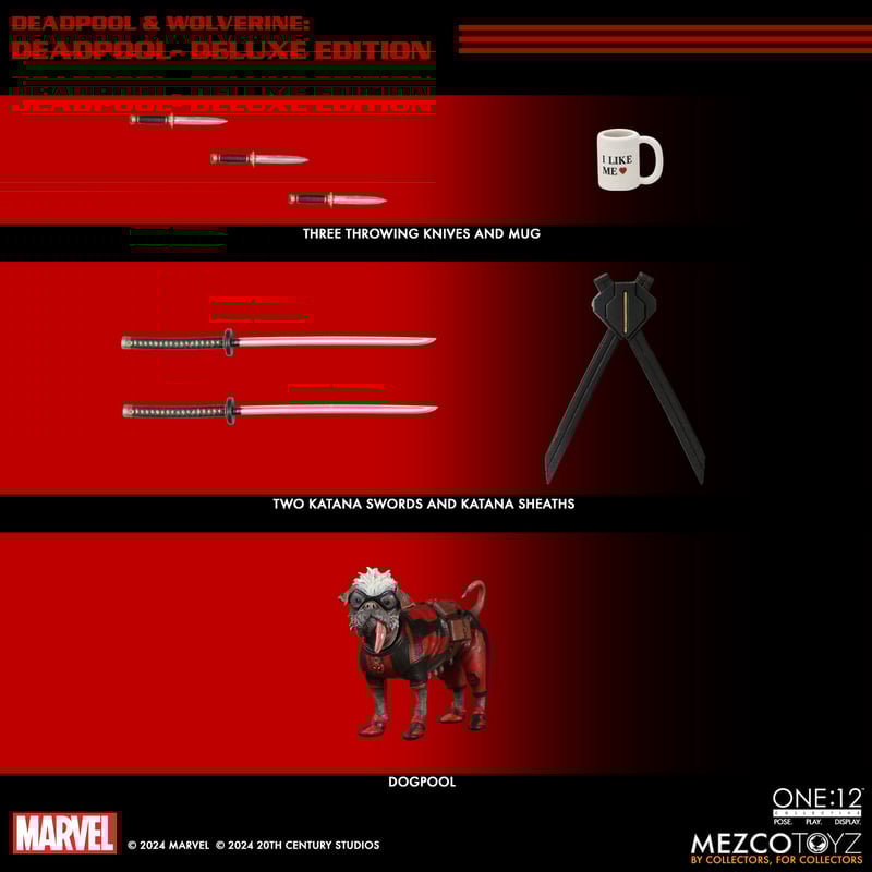 Deadpool and Wolverine MEZCO ONE12 COLLECTIVE Deluxe Action Figures Bundle