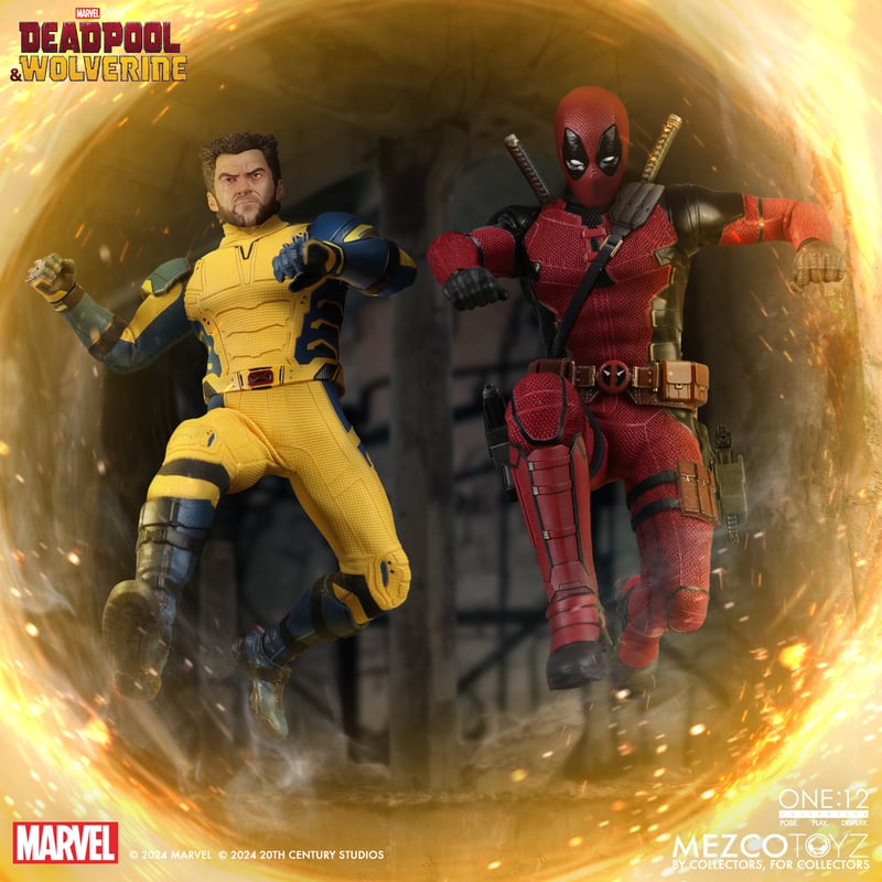 Deadpool and Wolverine MEZCO ONE12 COLLECTIVE Deluxe Action Figures Bundle