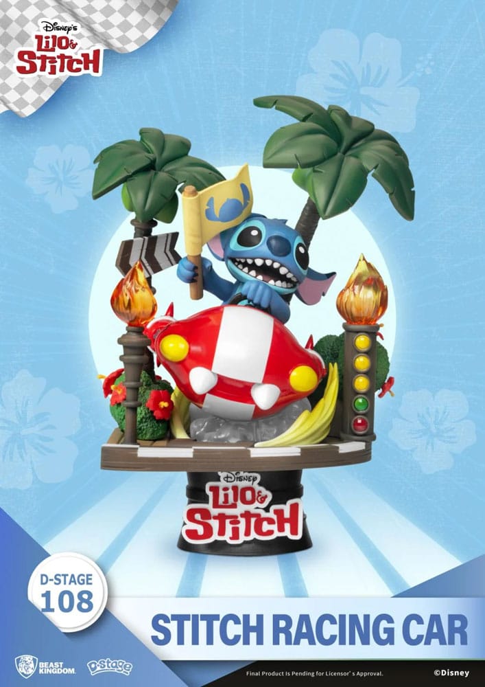Disney Lilo and Stitch Stitch Racing Car PVC Diorama