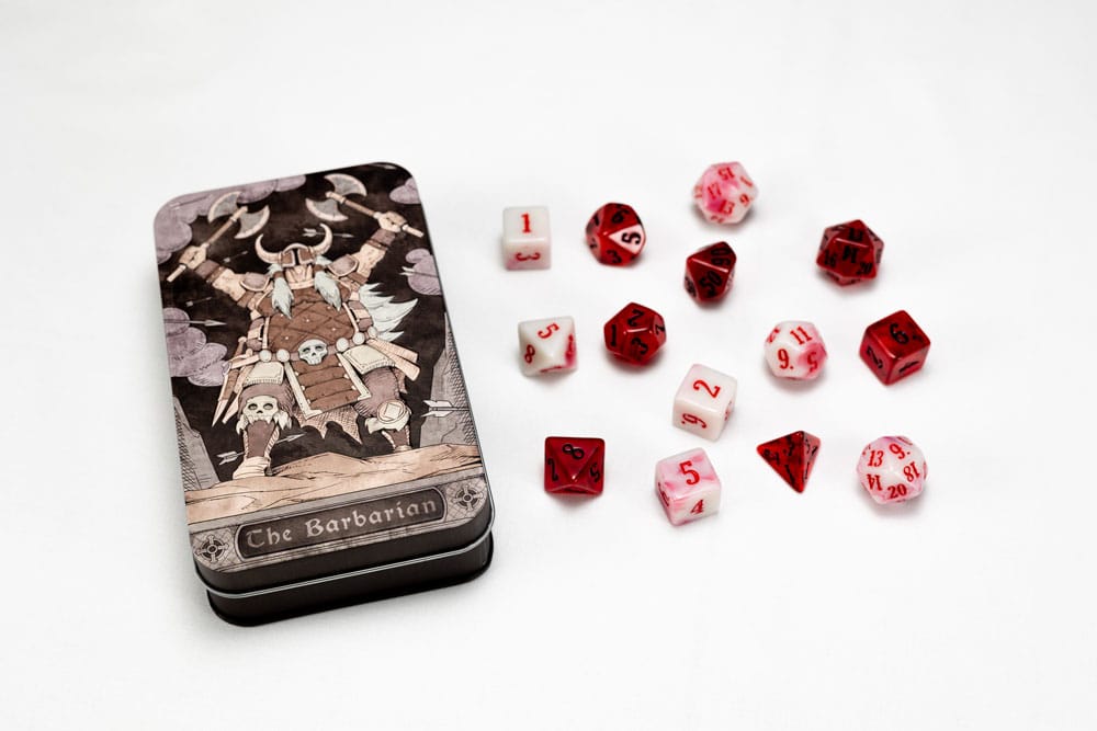 Character Class Barbarian Classic RPG Dice Set 13 Pieces