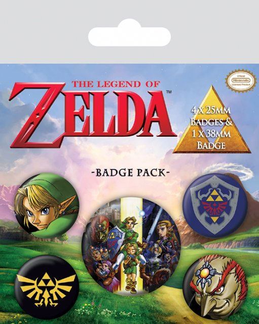 Legend of Zelda Link Video Game Pin Back Buttons 5 Pack