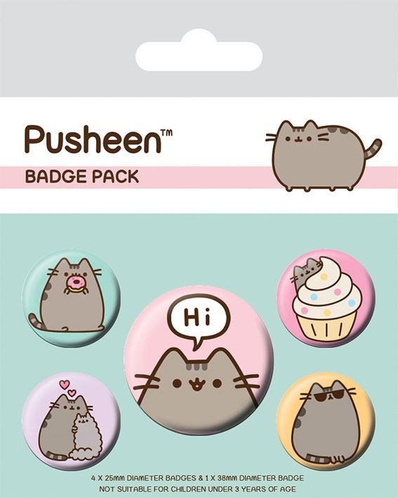Pusheen Pusheen Says Hi Pin Back Buttons 5 Pack