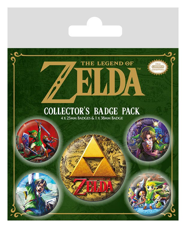 Legend of Zelda Classics Video Game Pin Back Buttons 5 Pack