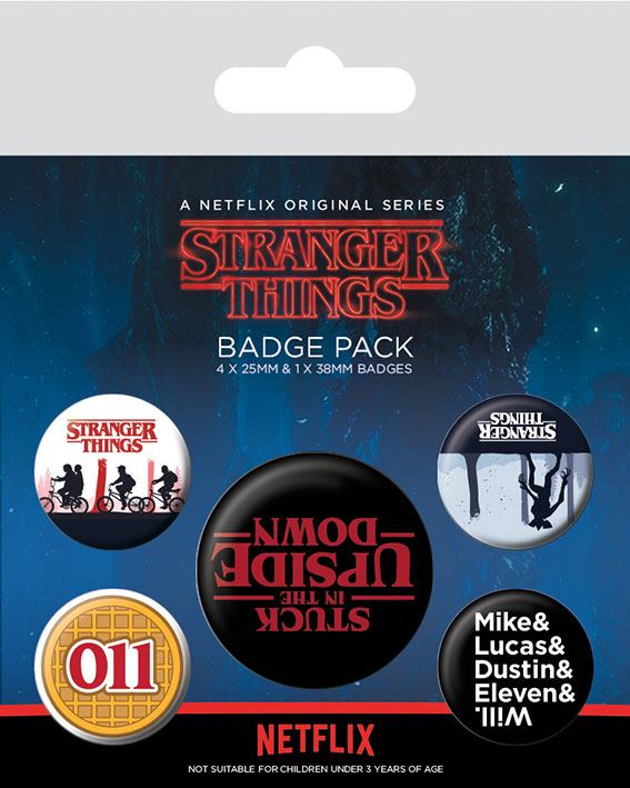 Stranger Things Upside Down TV Series Pin Back Buttons 5 Pack
