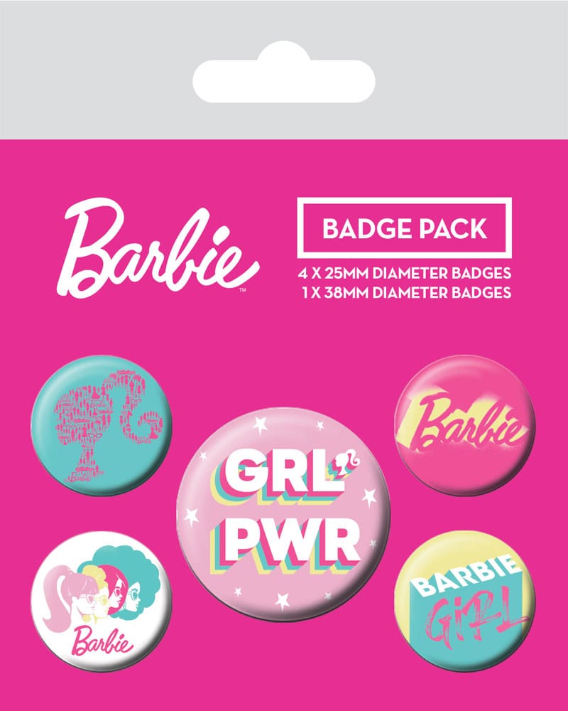 Barbie Girl Power Movie Pin Back Buttons 5 Pack