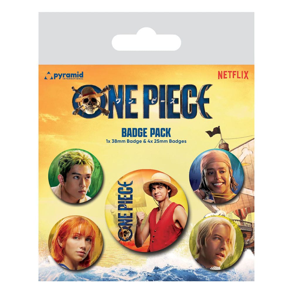 One Piece The Straw Hats Anime Pin Back Buttons 5 Pack