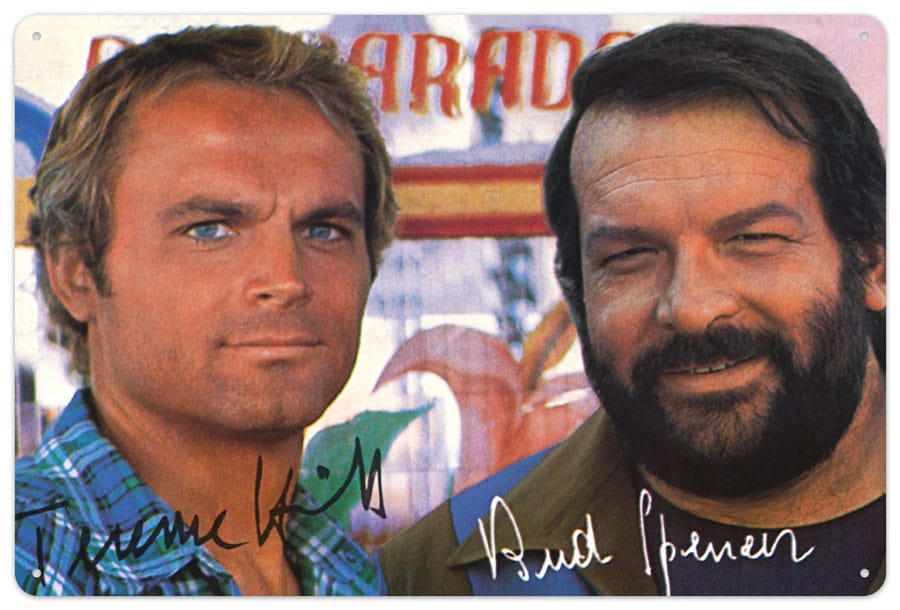 Bud Spencer and Terence Hill Autogramm Tin Sign 20 x 30 cm
