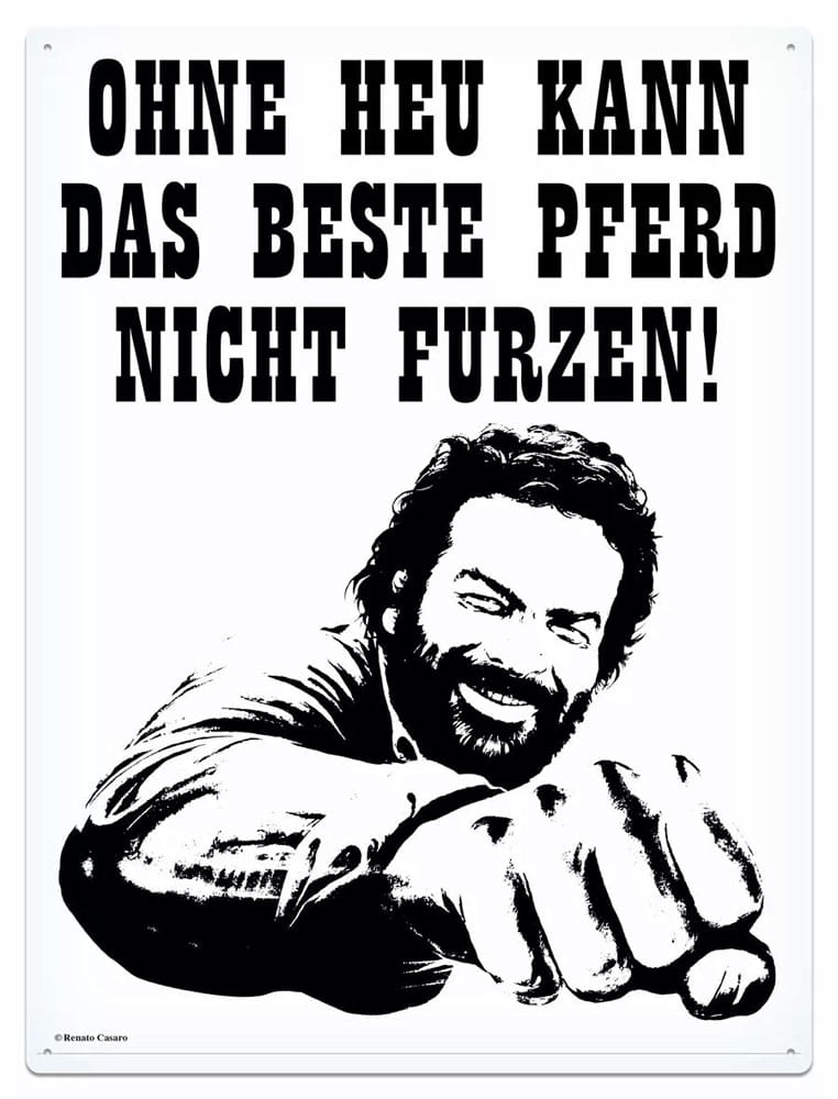 Bud Spencer Pferd Faust Tin Sign 30 x 40 cm
