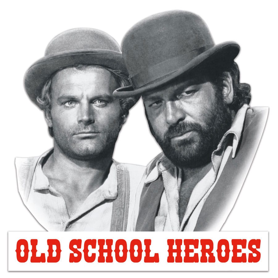 Bud Spencer and Terence Hill Old School Heroes 3D Tin Sign 45 x 45 cm