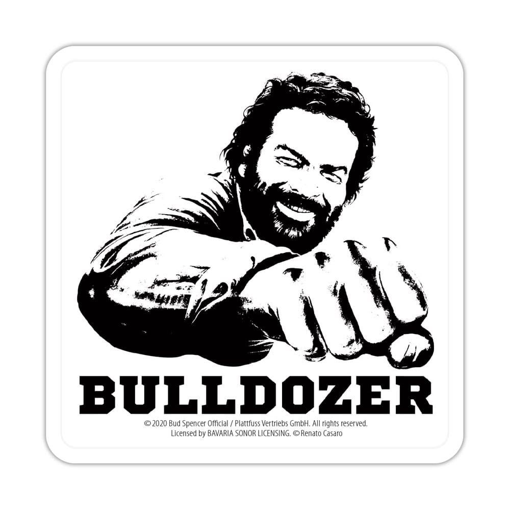 Bud Spencer Bulldozer Tin Coasters Set 10 x 10 cm