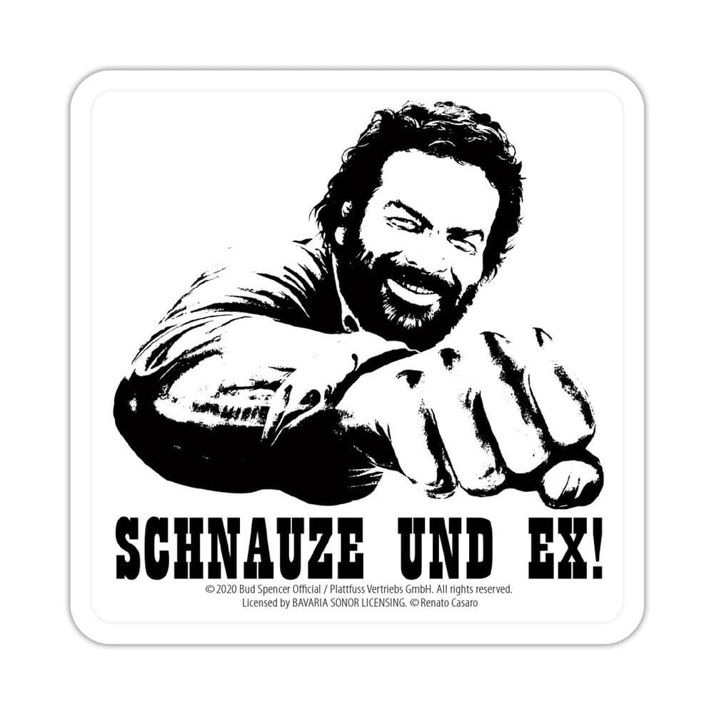 Bud Spencer Schnauze und Ex Tin Coasters Set 10 x 10 cm