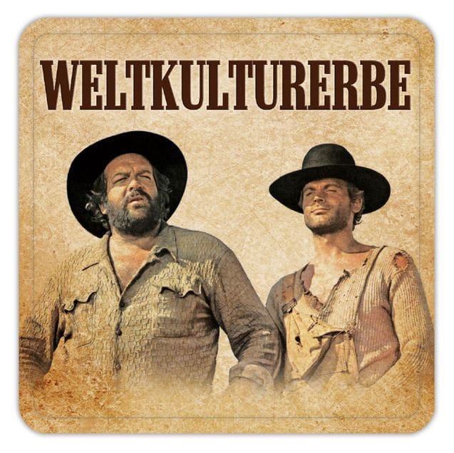Bud Spencer and Terence Hill Weltkulturerbe Tin Coasters Set 10 x 10 cm