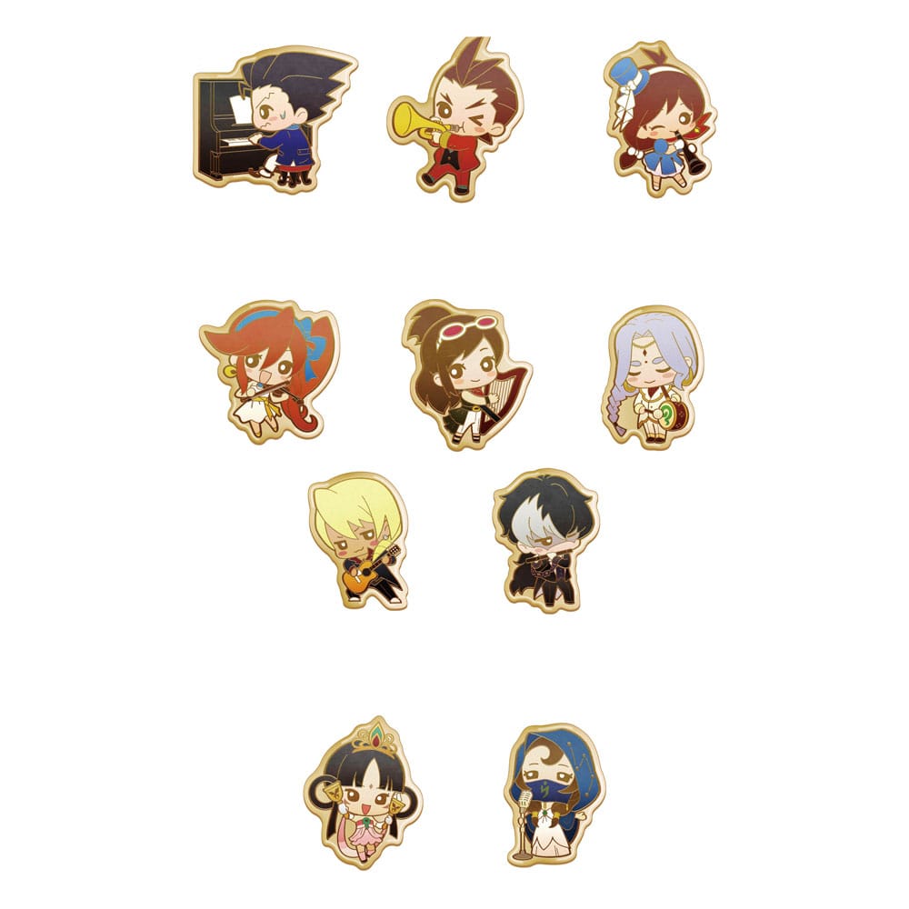 Apollo Justice Ace Attorney Trilogy Orchestra Enamel Pin 5 cm Assortment 10 Piece