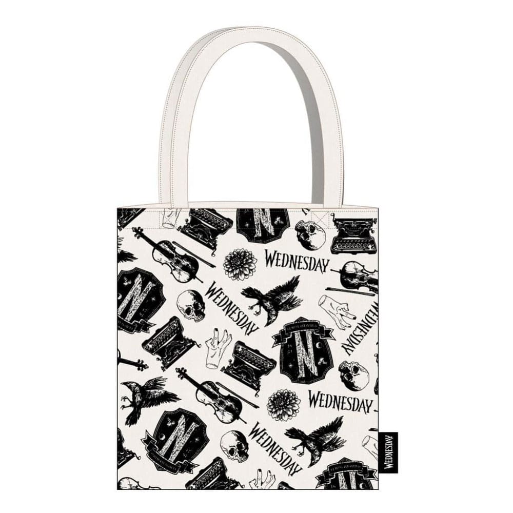 Netflix Wednesday Addams Black Gothic Tote Bag