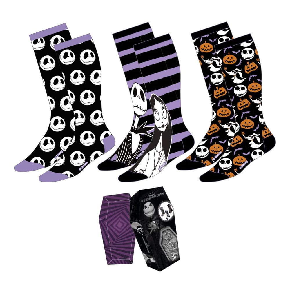 Nightmare Before Christmas Icon Socks 3 Pack Size 35 to 41