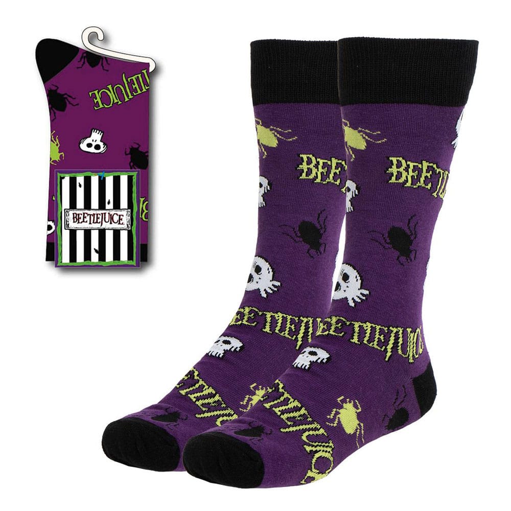 Beetlejuice Purple Socks Size 38 to 45