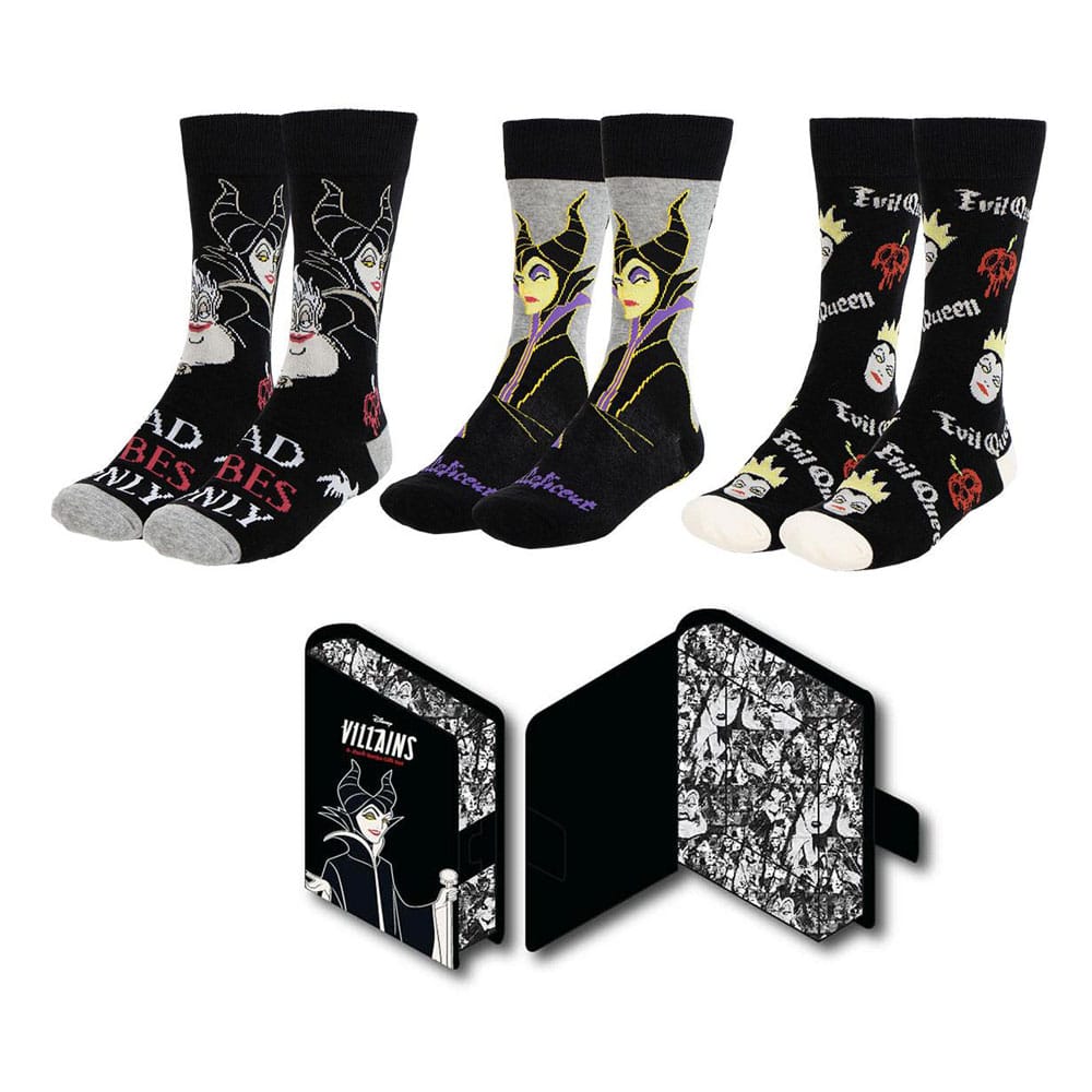 Disney Villains Socks Set 3 Pack Size 36 to 43