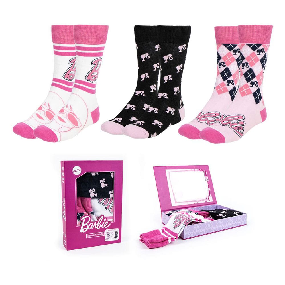 Barbie Crew Socks EU Size 36-43 (Set of 3)